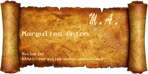 Margulies Anton névjegykártya